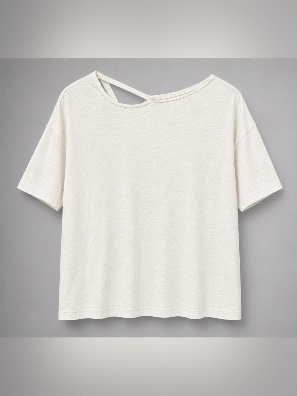 FRAME Denim Vintage Blanc Asymmetrical Cutout Tee Medium 100% Cotton - Picture 3 of 4